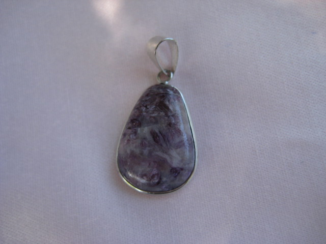Charoite Pendant healing, protection, purging negativity, revealing one's path of service 3241